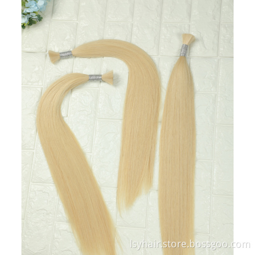 100% Virgin Remy Bulk Hair Extensions European Caucasian Blonde 613 60 Wholesale No Weft Human Hair Extensions